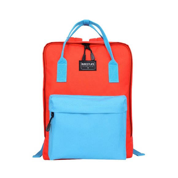 Oxford Style Orange Blue Backpack for active ones - Picture 2 of 4